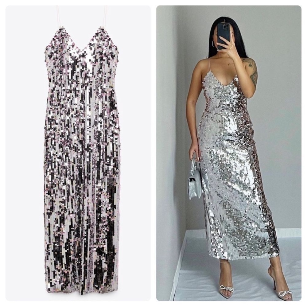 ZARA STRAPPY SEQUIN DRESS - Picture 16 of 16